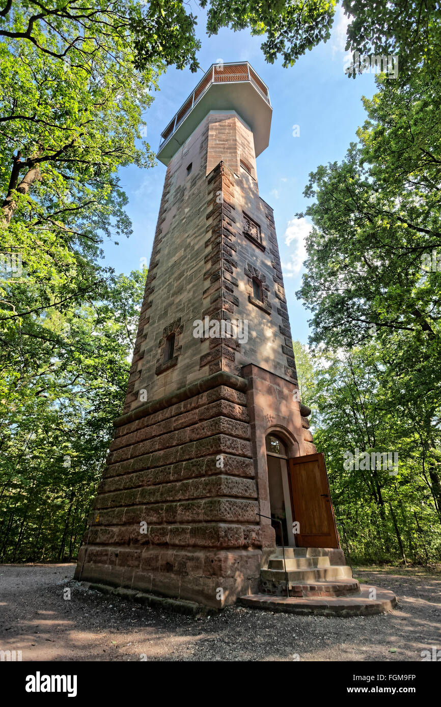Torre Schmausenbuck con piattaforma di osservazione, Lorenz foresta imperiale, Norimberga, Media Franconia, Franconia, Baviera, Germania Foto Stock