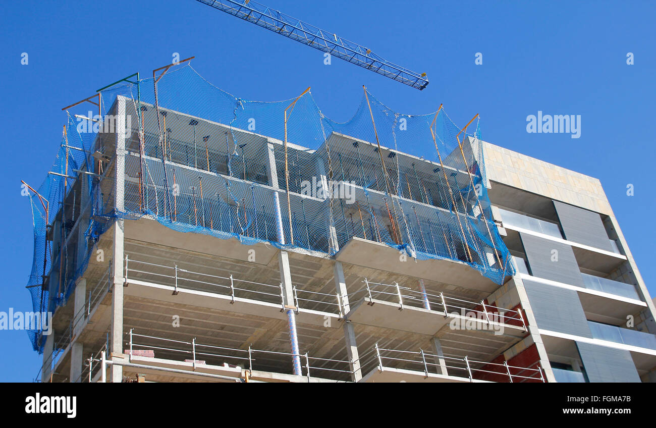 Sito in costruzione di un edificio Foto Stock