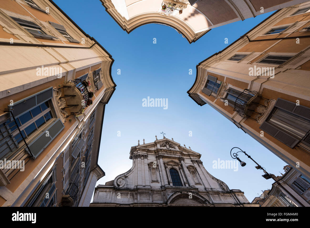 Roma. L'Italia. Chiesa di San Ignazio di Loyola a Campo Marzio (Chiesa di Sant'Ignazio di Loyola, Piazza Sant'Ignazio. Foto Stock