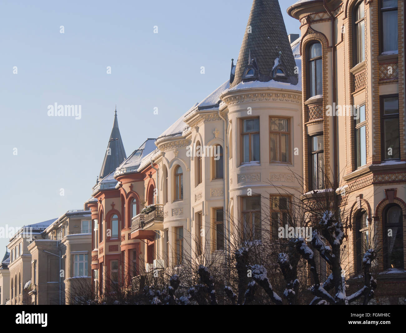 Riga del periodo elegante appartamento blocchi nel Frogner area a ovest del centro di Oslo nella capitale norvegese Foto Stock