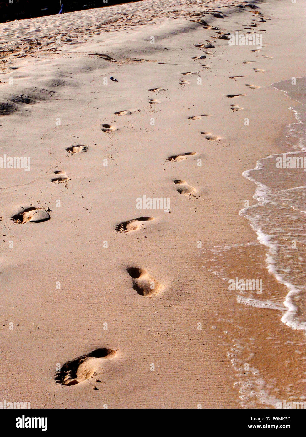 Aruba beach orme nella sabbia Foto Stock