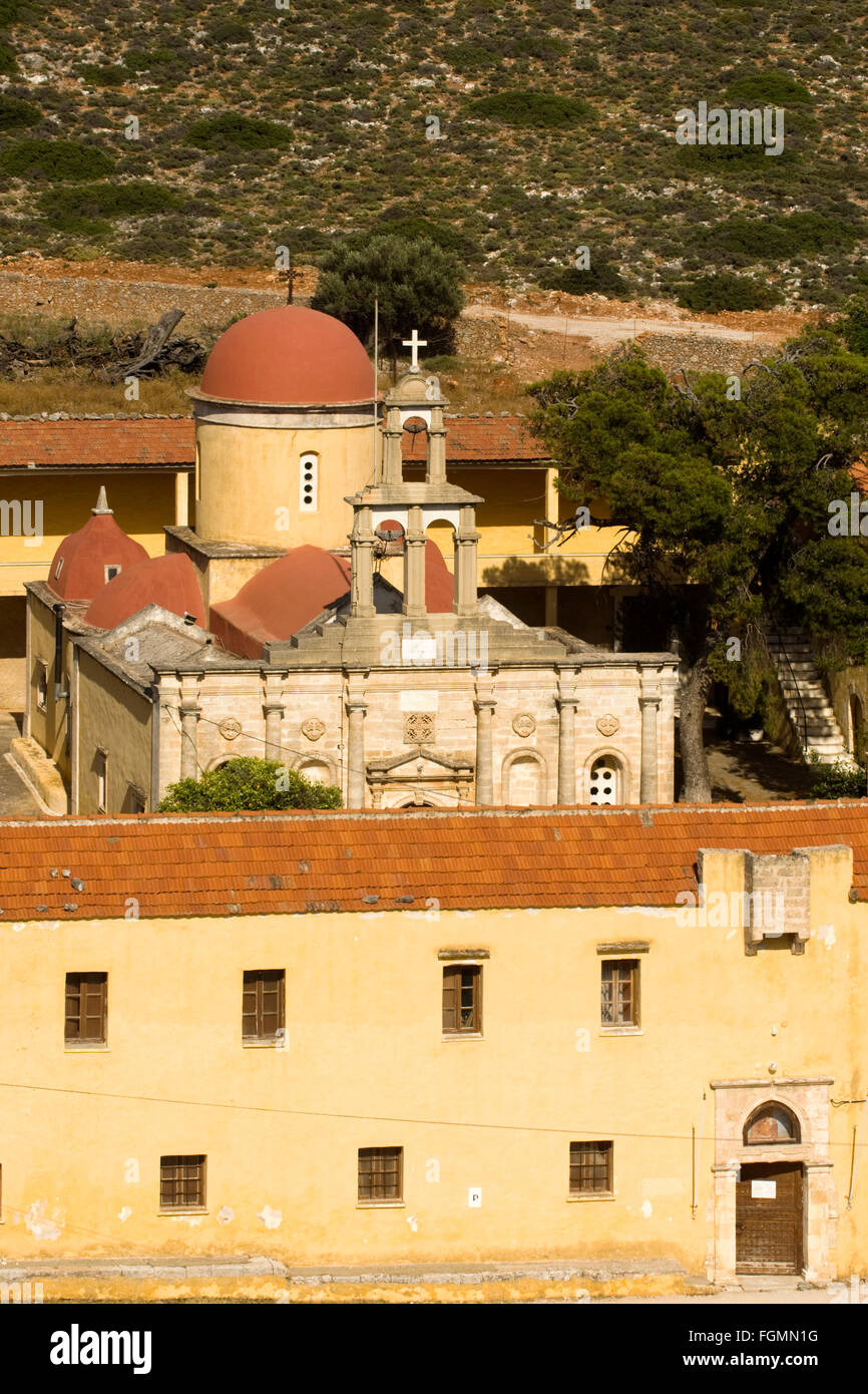 Griechenland, Kreta, bei Chania, Akrotiri-Halbinsel, Kloster Moni Gouverneto im Stil der italienischen Renaissance. Foto Stock