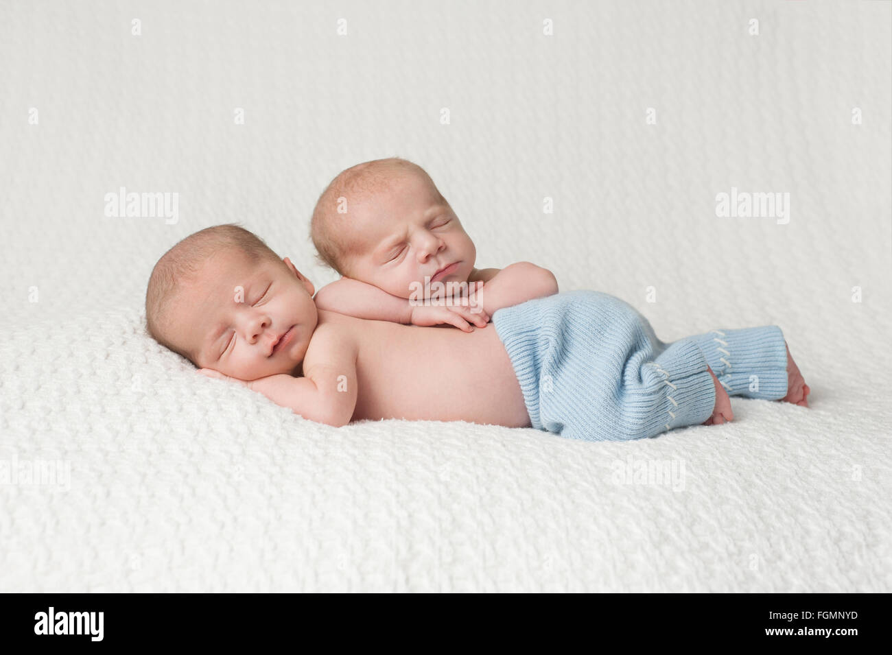 Sleeping Twin Baby Boys Foto Stock