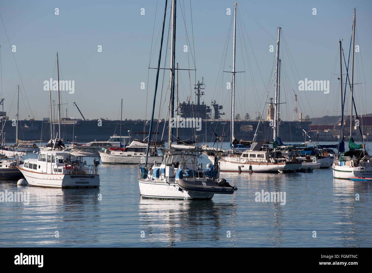 Barche a vela, Baia di San Diego, California Foto Stock