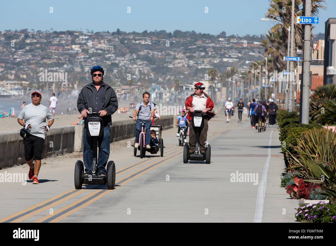 Ocean Front Walk, Mission Beach California USA Foto Stock