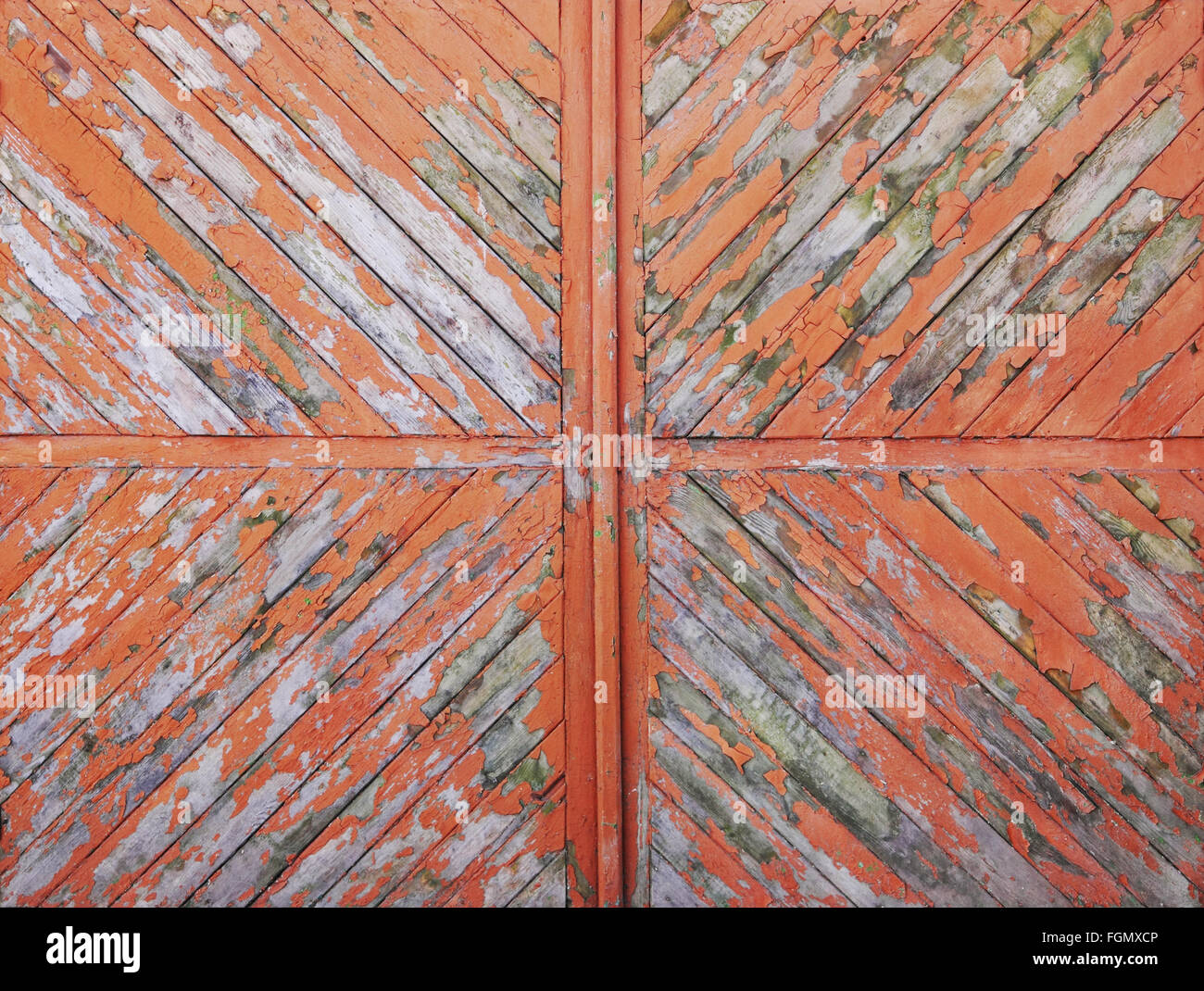 Vecchia superficie di legno dei pannelli con vernice squallido Foto Stock