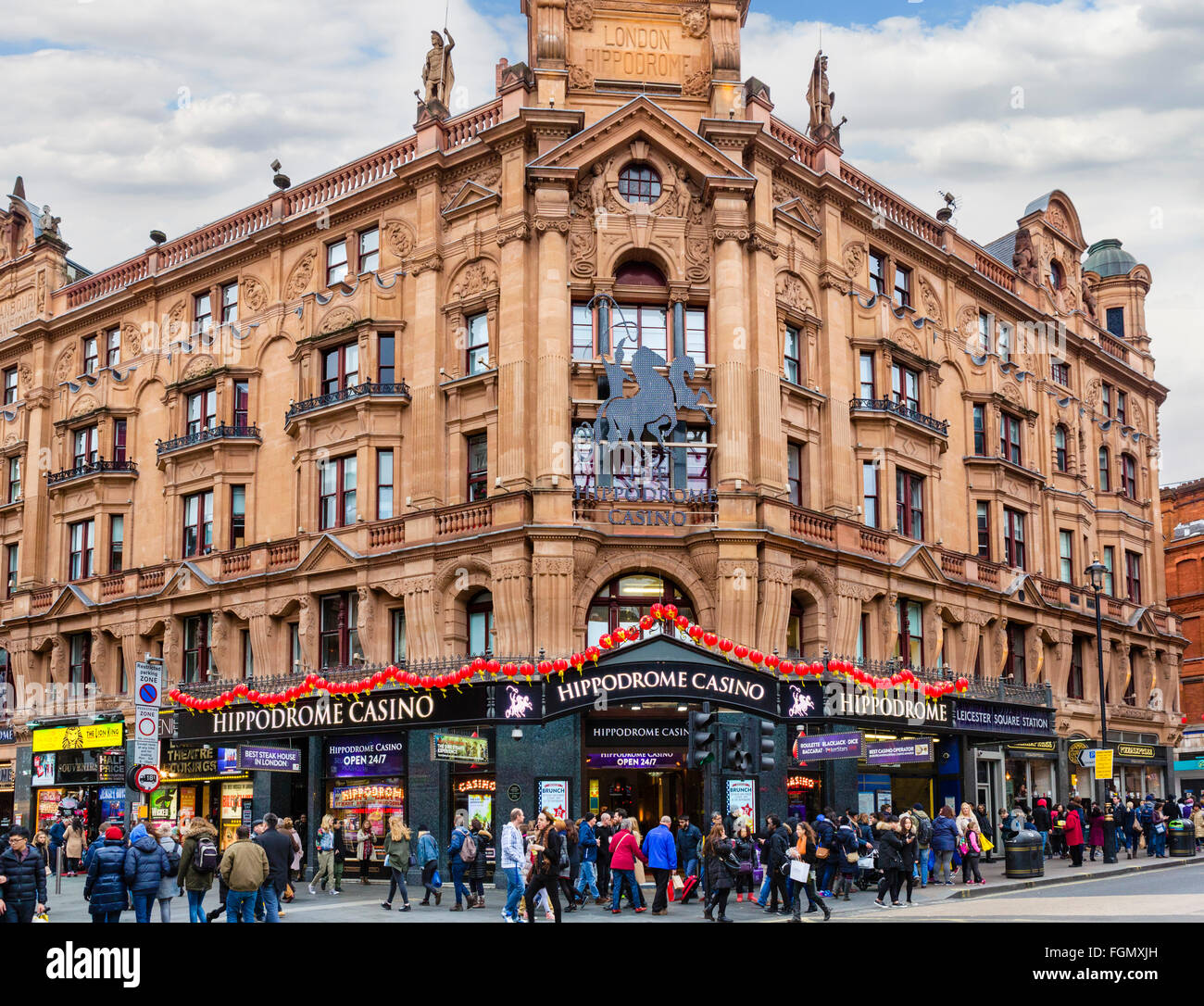 Il Hippodrome Casino, Charing Cross Road, Leicester Square, London, England, Regno Unito Foto Stock