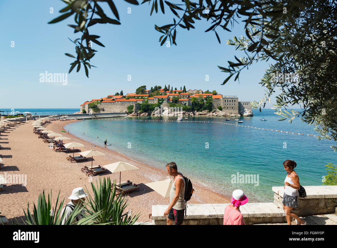 Sveti Stefan, nei pressi di Budva, Montenegro. Foto Stock