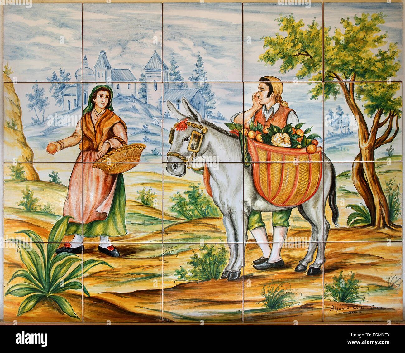 Triana - ceramica tradizionale scenario, Siviglia, regione dell'Andalusia, Spagna, Europa Foto Stock