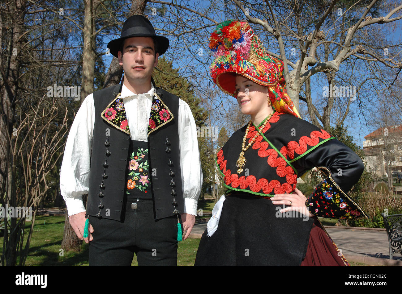 Tipici costumi folk, Montehermoso, Caceres provincia, regione Estremadura, Spagna, Europa Foto Stock