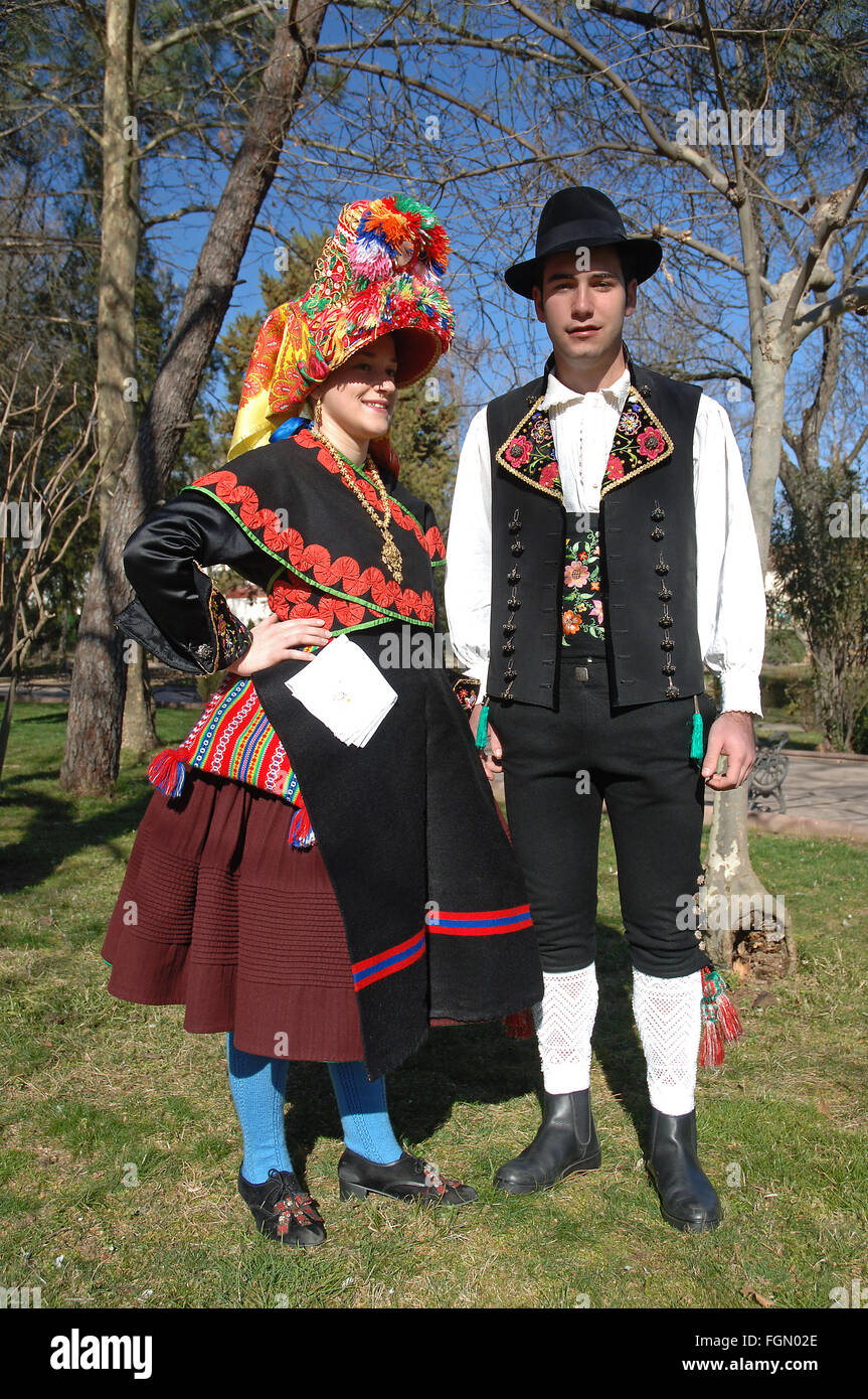 Tipici costumi folk, Montehermoso, Caceres provincia, regione Estremadura, Spagna, Europa Foto Stock