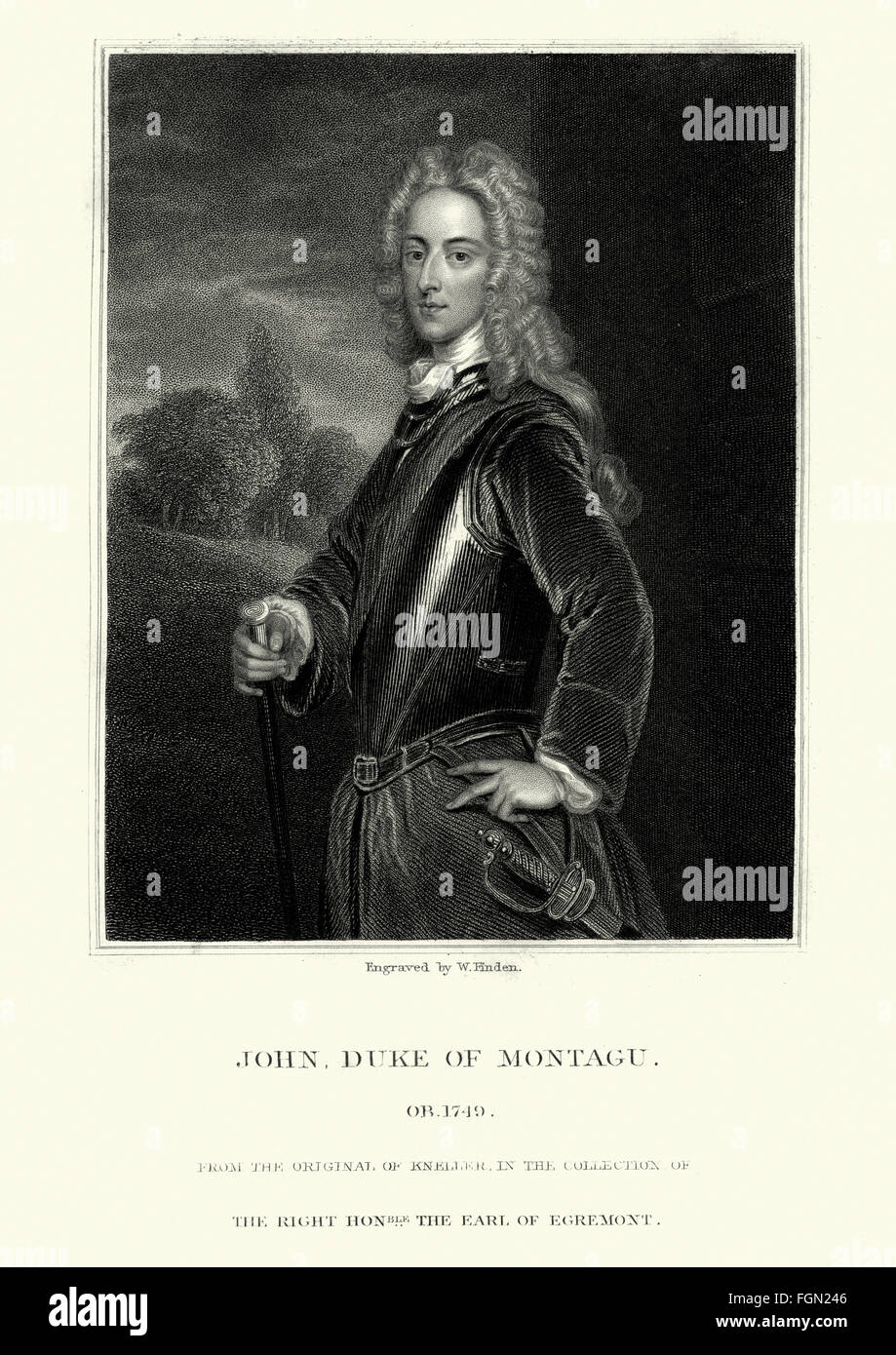 Ritratto di John Montagu, secondo duca di Montagu 1690 a 1749. Foto Stock