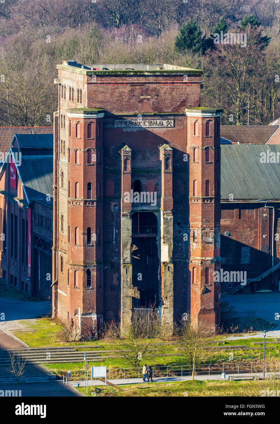 Ex miniera di carbone pit Ewald in Herten, Germania, chiusa miniera di carbone, oggi un monumento industriale park, Foto Stock