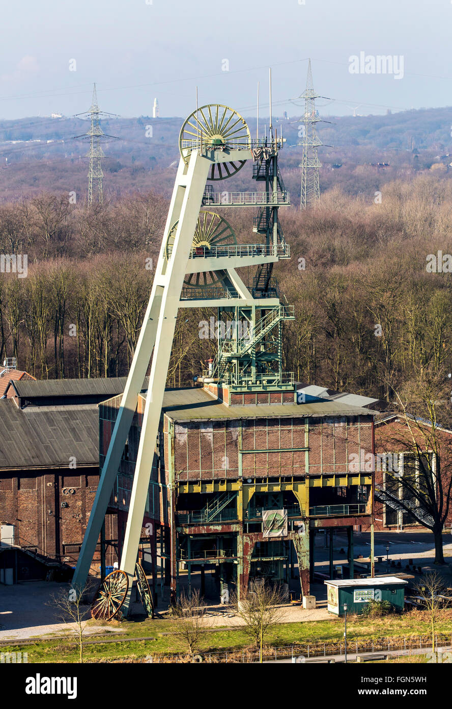 Ex miniera di carbone pit Ewald in Herten, Germania, chiusa miniera di carbone, oggi un monumento industriale park, Foto Stock