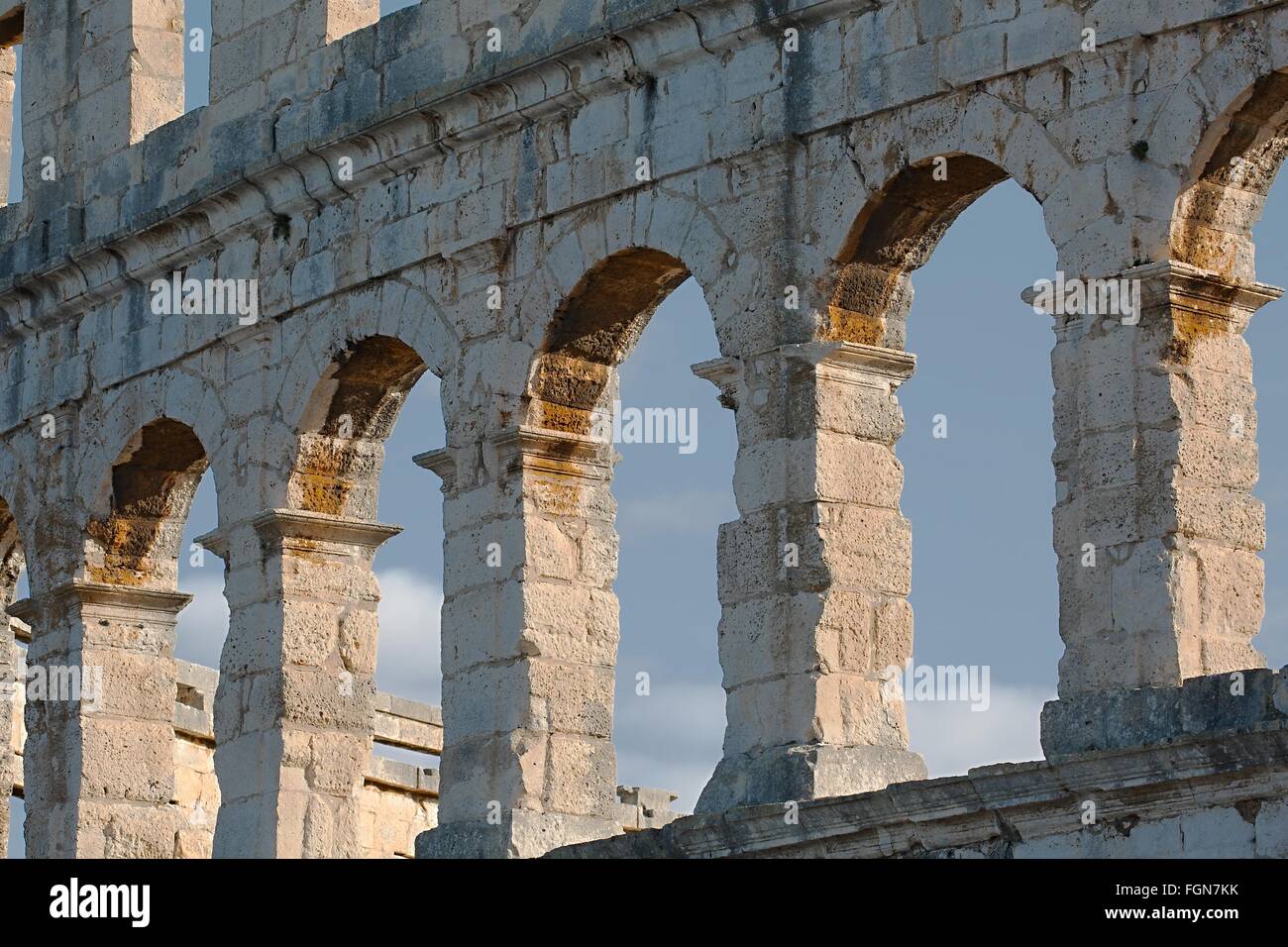 Arena di Pola dettaglio Foto Stock