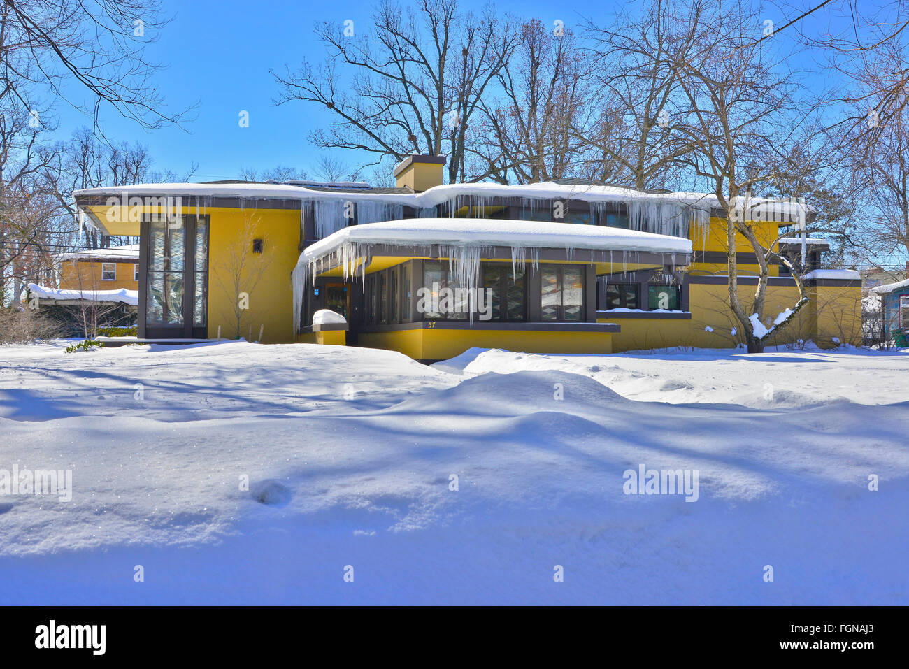 Frank Lloyd Wright's Davidson home in Buffalo NY Foto Stock