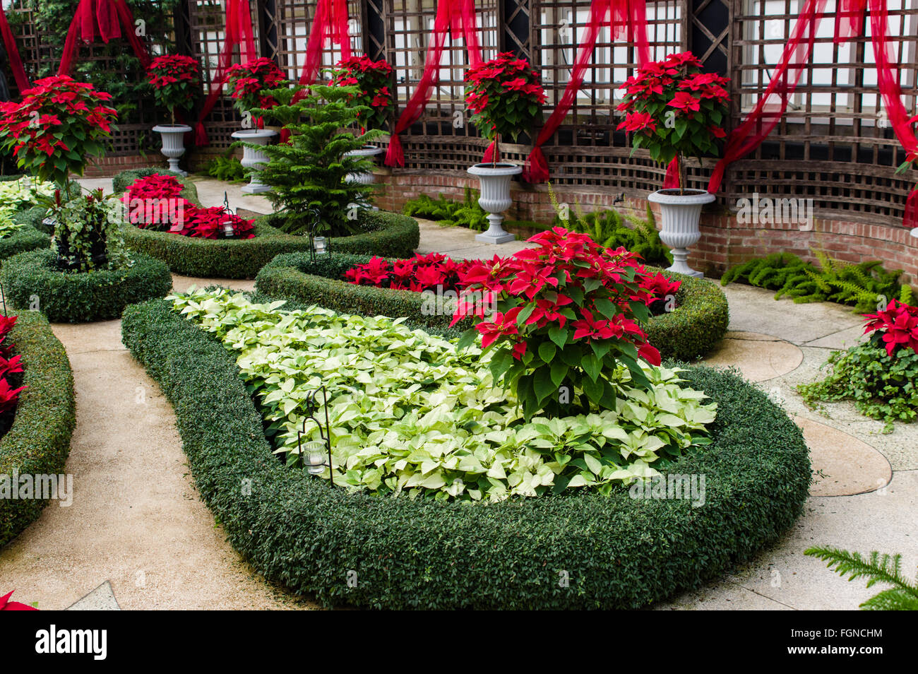 Festa di Natale del giardino a display Phipps Conservatorio, Pittsburgh, Pennsylvania Foto Stock