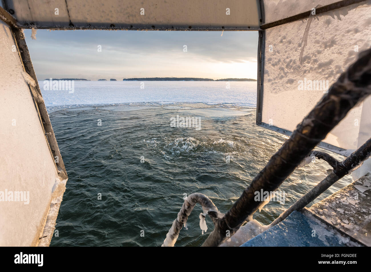 Piscina di ghiaccio posto a Espoo, Finlandia, Europa, UE Foto Stock