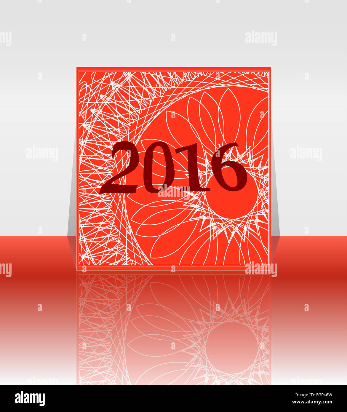 I numeri del poligono del nuovo anno 2016 su elegante festosa sfondo colorato, per il messaggio di saluto, invito scheda, o copertura Foto Stock