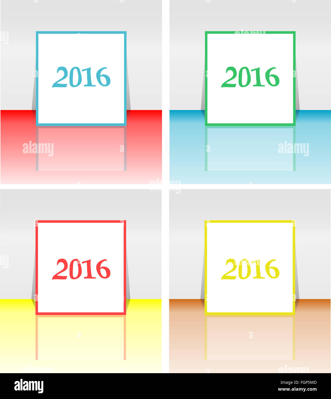 Felice anno nuovo 2016 saluto creative design della scheda Foto Stock