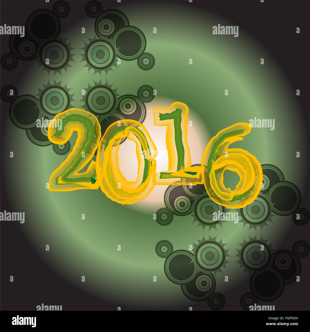 Felice anno nuovo 2016 saluto creative design della scheda Foto Stock