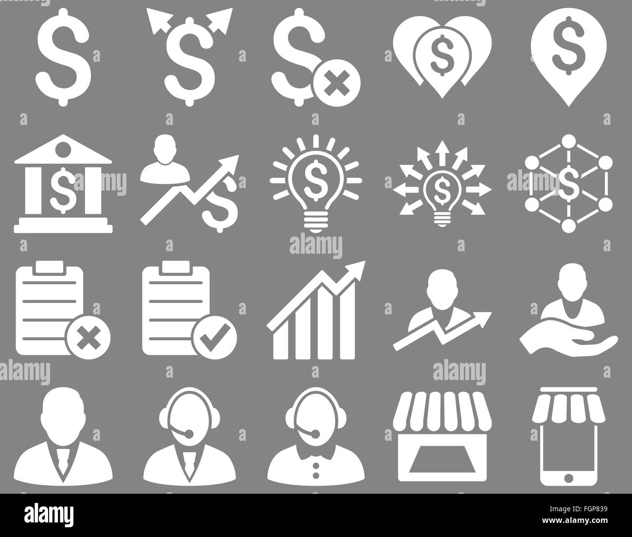 Commercio e servizio banca icona impostare Foto Stock