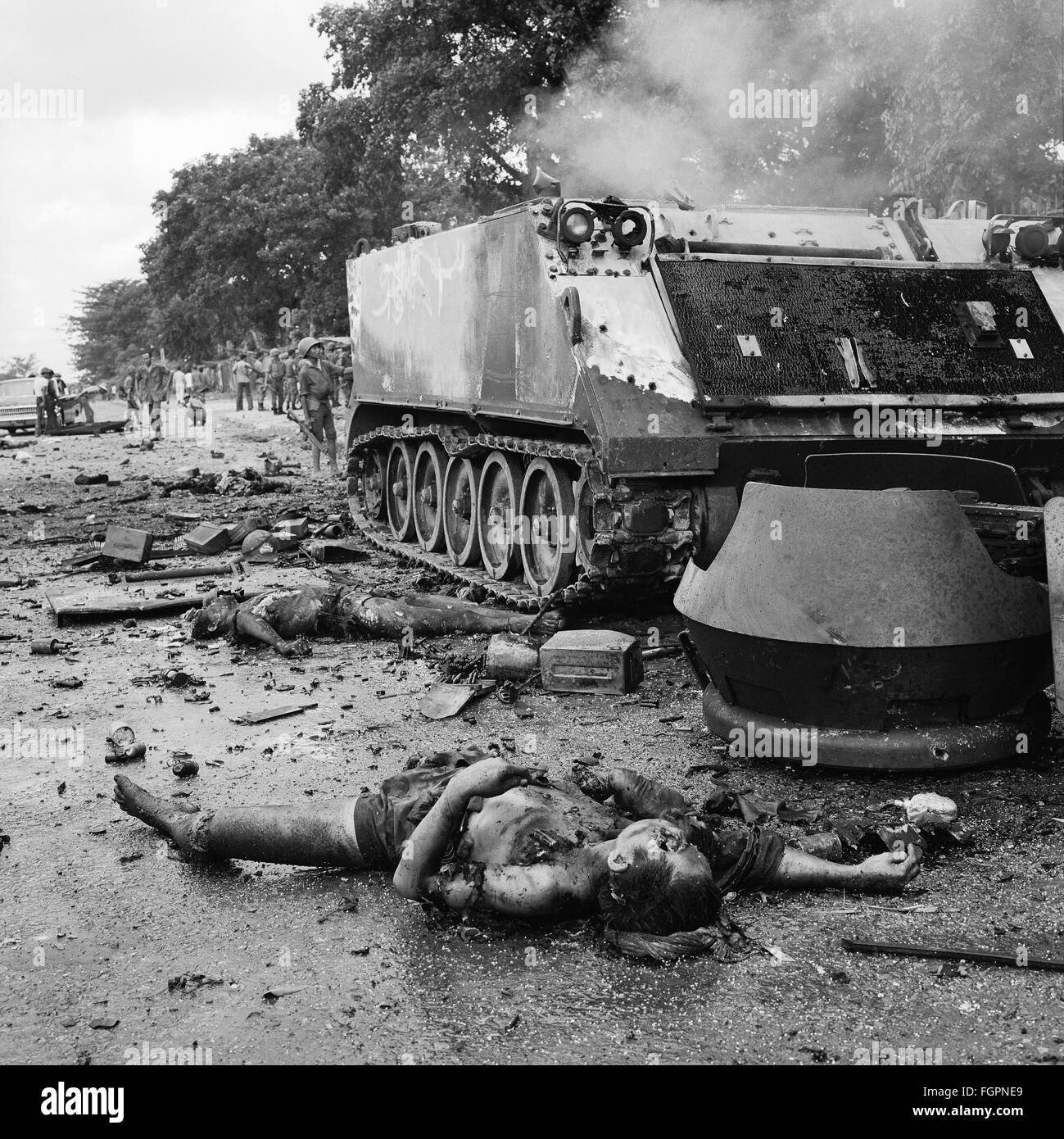 Guerra del Vietnam, attacco terroristico dei Khmer rossi contro il Phnom Penh captiale, vittima di una strada, 7.10.1972, diritti aggiuntivi-clearences-non disponibile Foto Stock