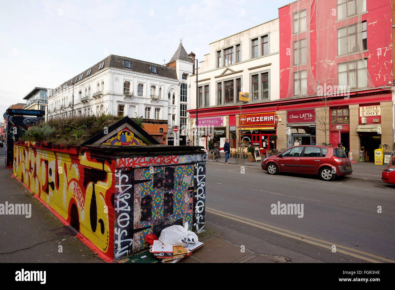 Manchester, Regno Unito - 16 Febbraio 2016: Stevenson Square si trova nel cuore del quartiere settentrionale di Manchester ma sembra ancora relativi Foto Stock