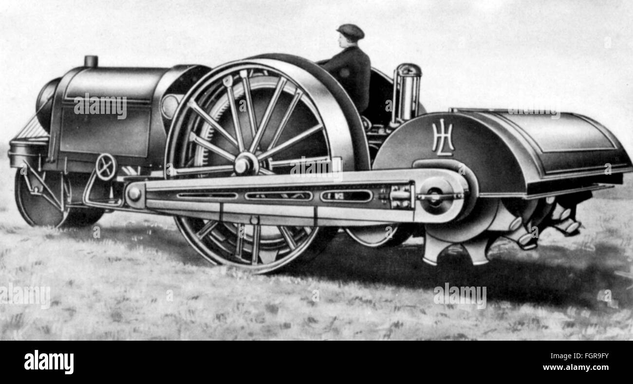 Agricoltura, macchine, trattori tipo 'Landbaumotor' di Heinrich Lanz AG, 1912, diritti aggiuntivi-clearences-non disponibili Foto Stock