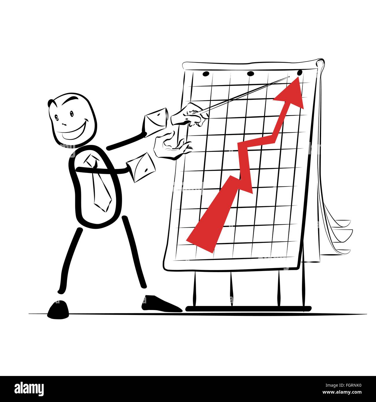 Imprenditore grafico presentazione di successo di crescita delle vendite Illustrazione Vettoriale
