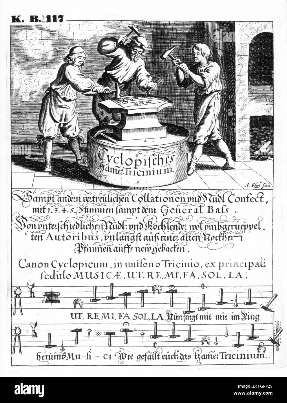 Musica, note, pagina di un libro di musica con officie di Ludwig Senfl e Heinrich Isaac, 1591, Additional-Rights-Clearences-Not Available Foto Stock