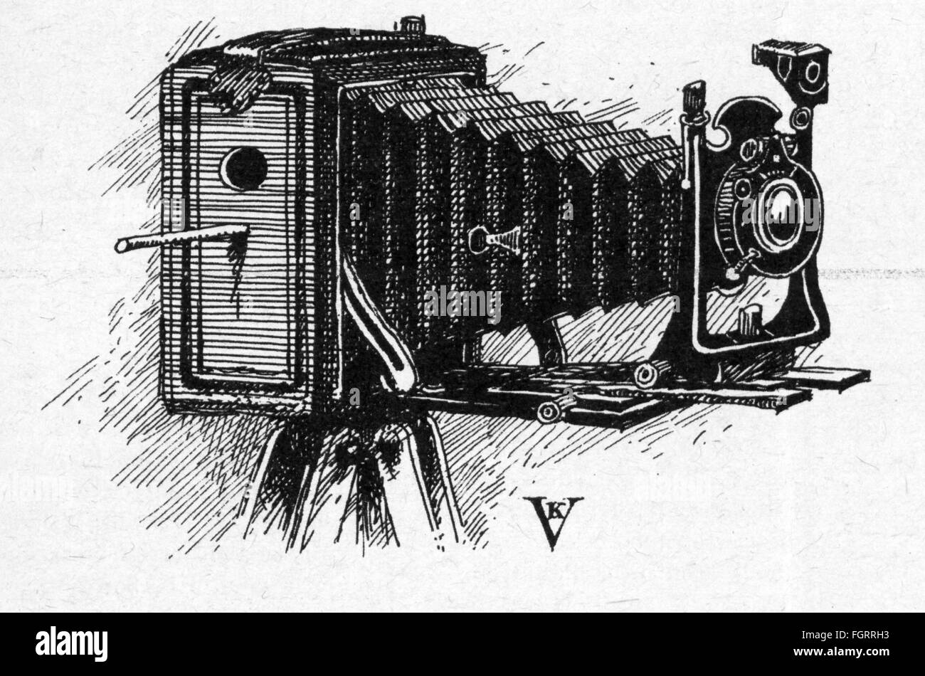 Fotografia, caricatura, scatola di nidificazione in telecamera a soffietto, disegno di Klaus Vonderwerth (* 1936), su: 'Neue Berliner Illustrierte', numero 25, Berlino, 1980, diritti-aggiuntivi-non-disponibili Foto Stock