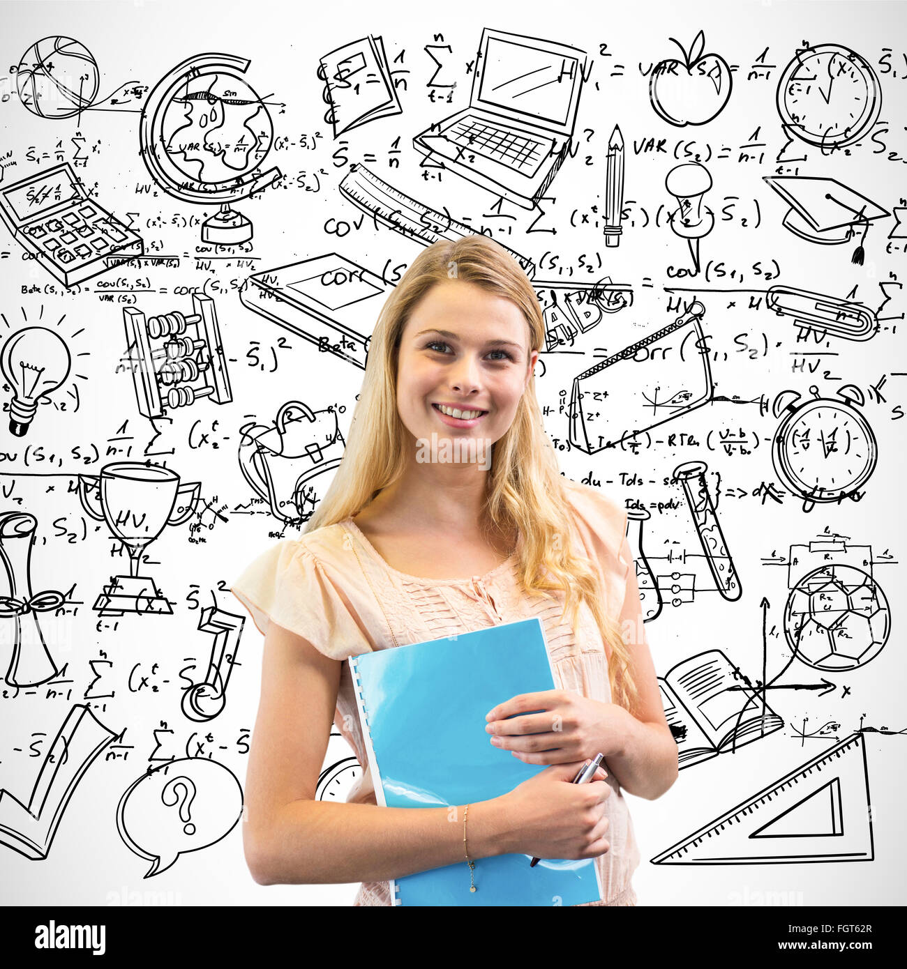 Immagine composita di felice studente Foto Stock