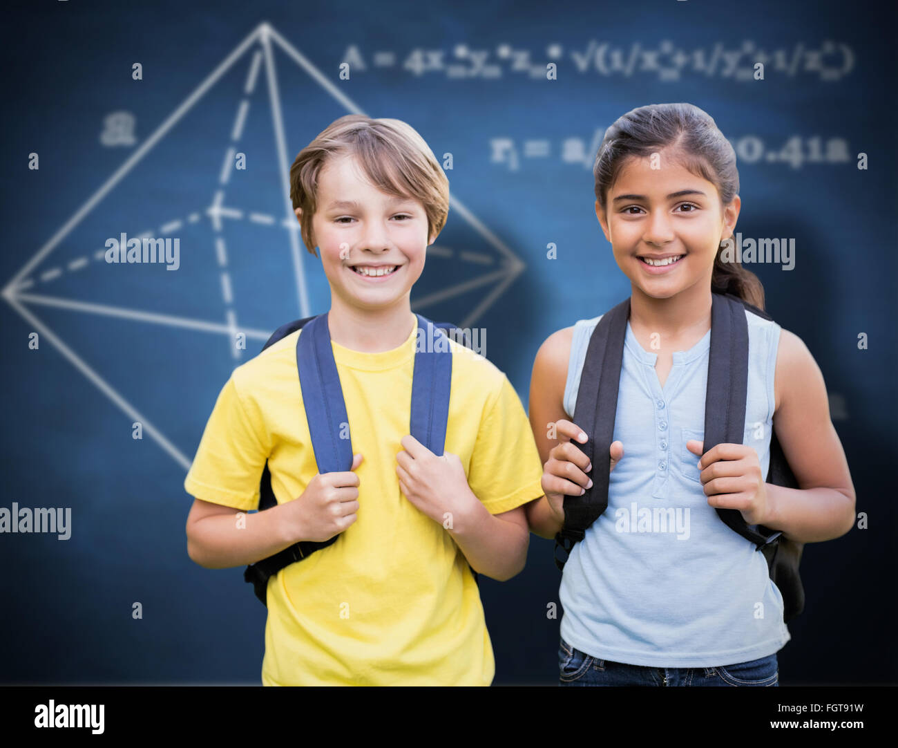 Immagine composita di ragazzi in età scolare Foto Stock