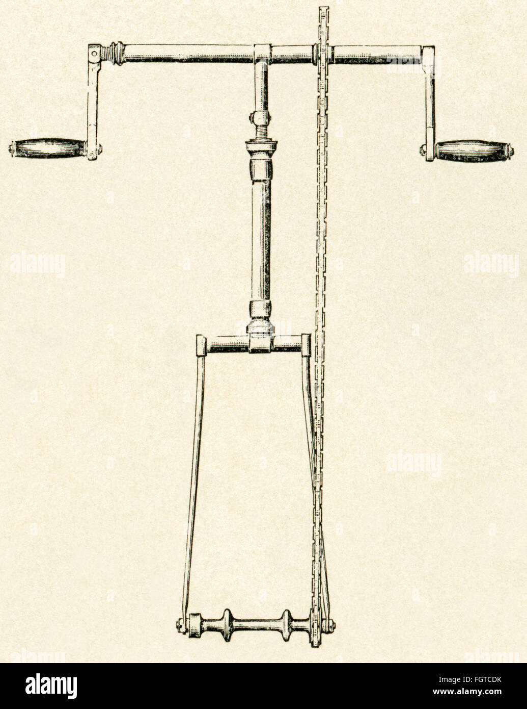 Trasporto / trasporto, bicicletta, trazione anteriore per bicicletta, disegno tecnico della rivista ' moderne Kunst ' ( Modern Art ), volume 9, 1894., diritti aggiuntivi-clearences-non disponibile Foto Stock