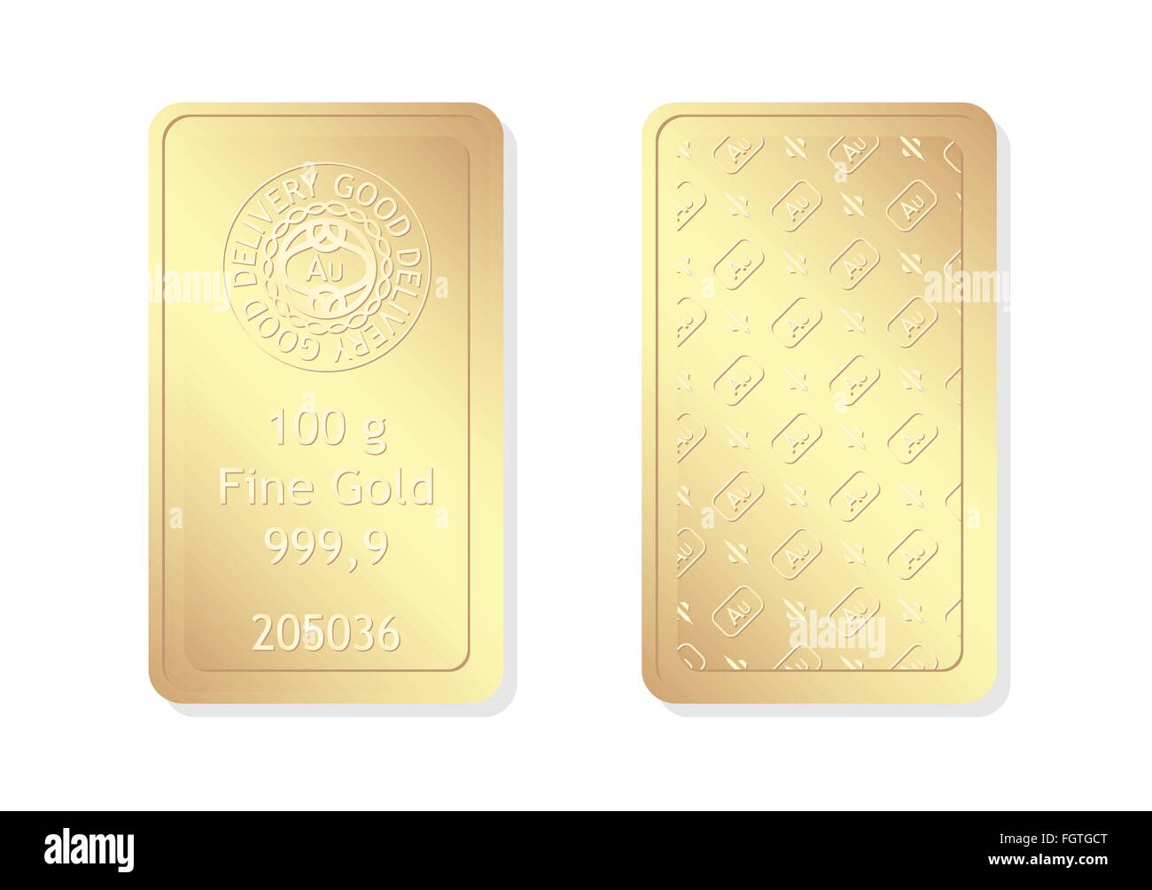 100g coniate gold bar Illustrazione Vettoriale
