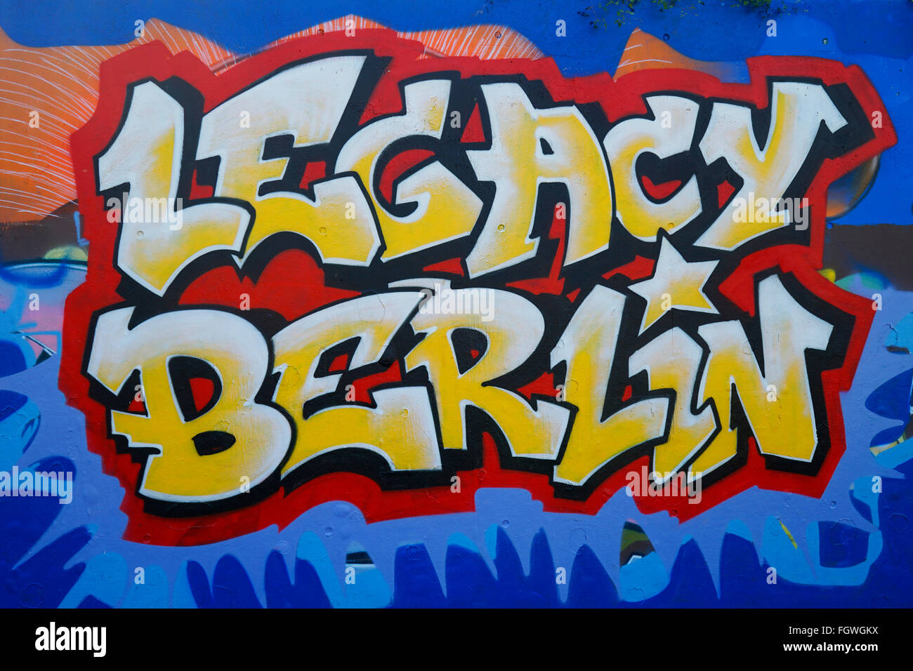 GER, Berlino, 20150830, Gleisdreieck, Parkanlage a Berlino, Graffittie, legacy berlin Foto Stock