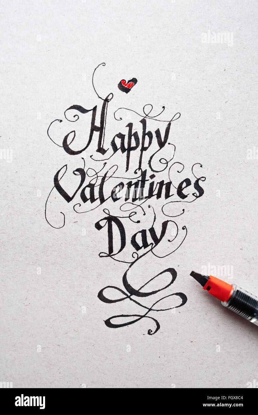 Il giorno di San Valentino scritte a mano tipografia Foto Stock