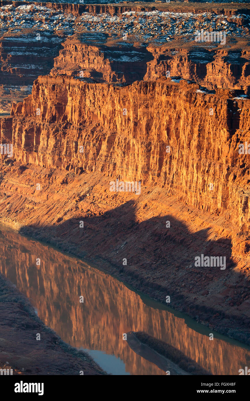 Il fiume Colorado dal Dead Horse Point, Utah, alba Foto Stock