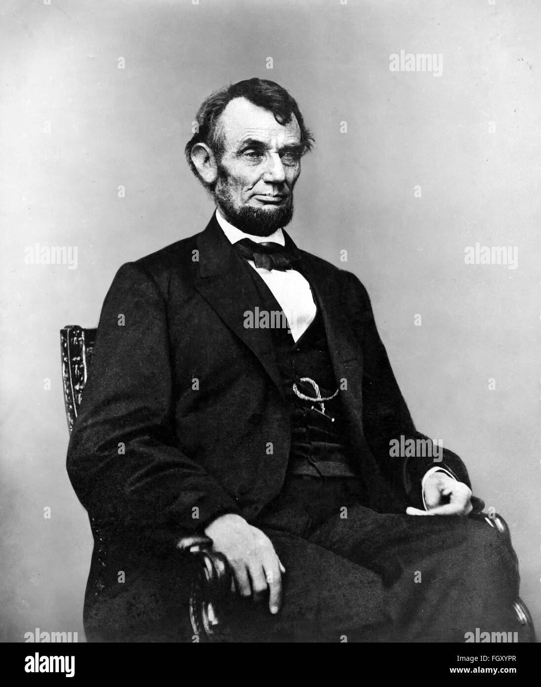 Ritratto fotografico di noi il Presidente Abraham Lincoln nel 1864 Foto Stock