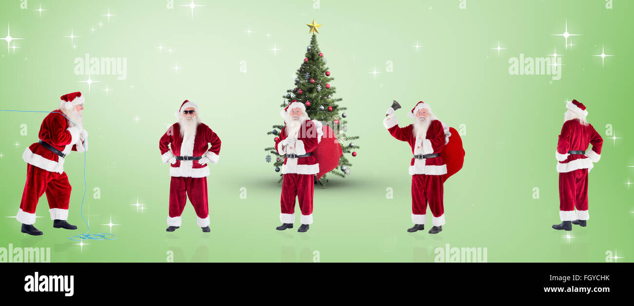 Immagine composita di diversi babbi natale Foto Stock