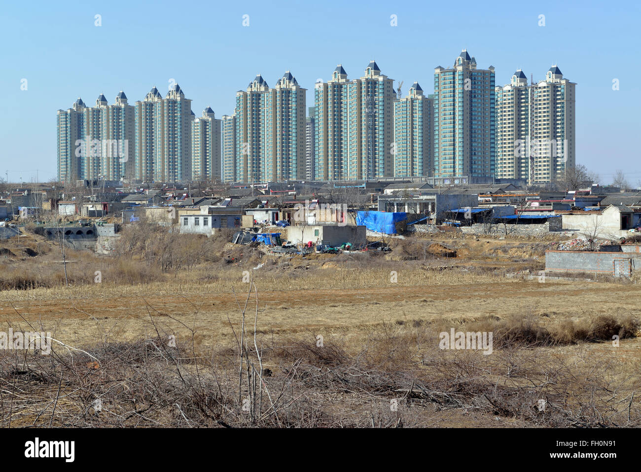 Lussuosi appartamenti e bungalow villaggio in Taian, Shandong, Cina.18-Feb-2016 Foto Stock