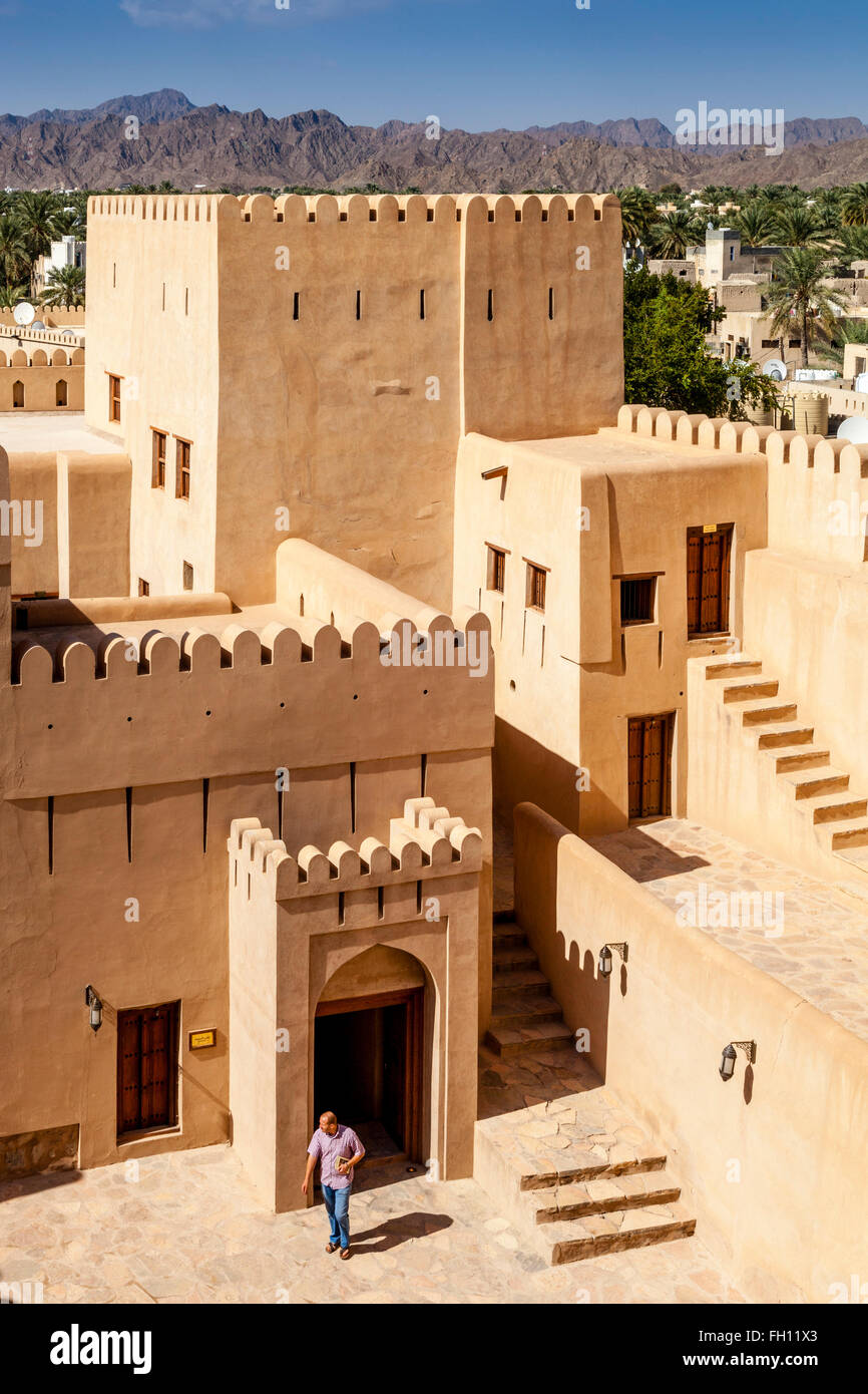 La Nizwa Fort, Nizwa, Ad Dakhiliyah Regione, Oman Foto Stock