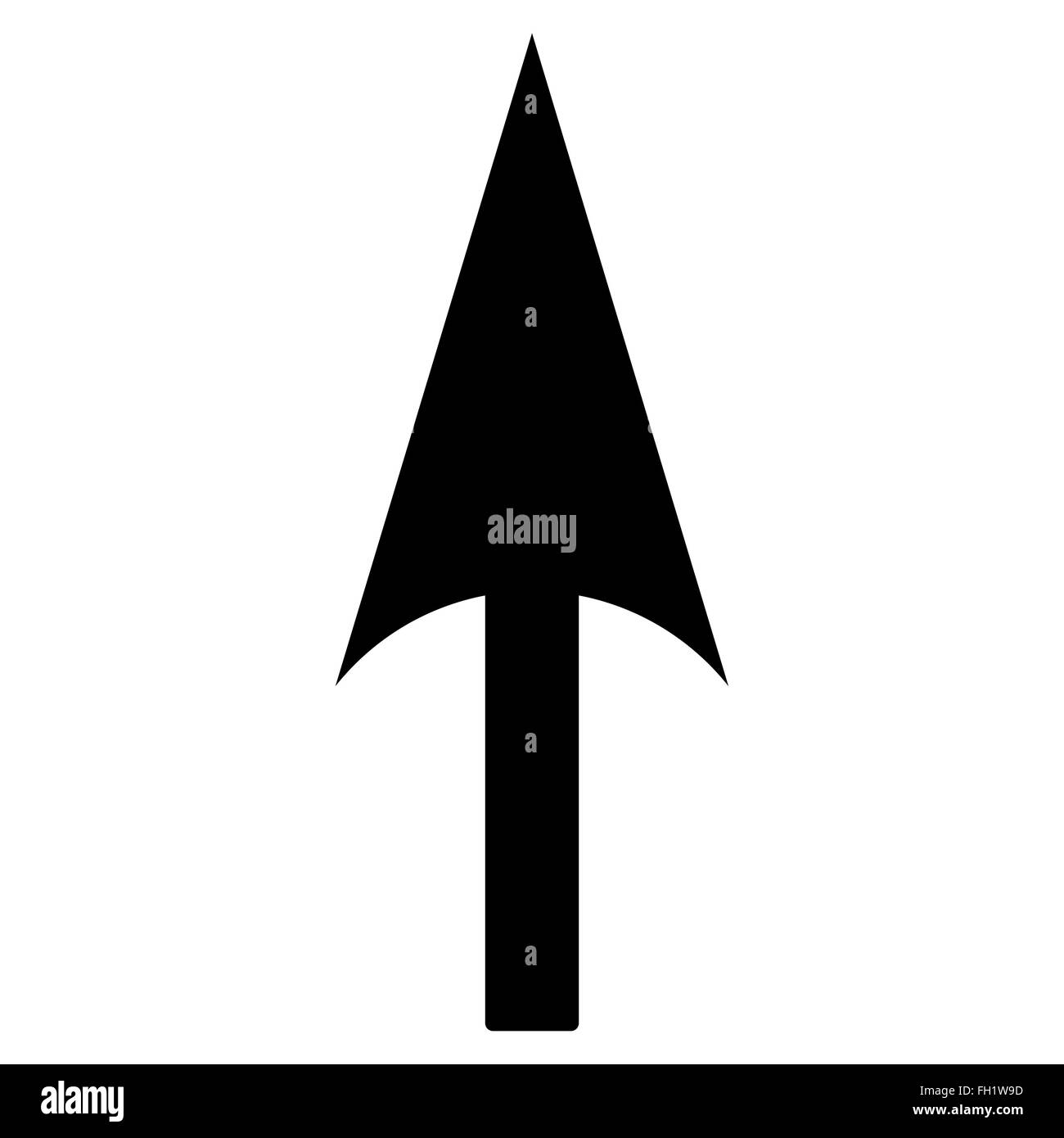 Freccia asse Y piatto nero icona del colore Foto Stock