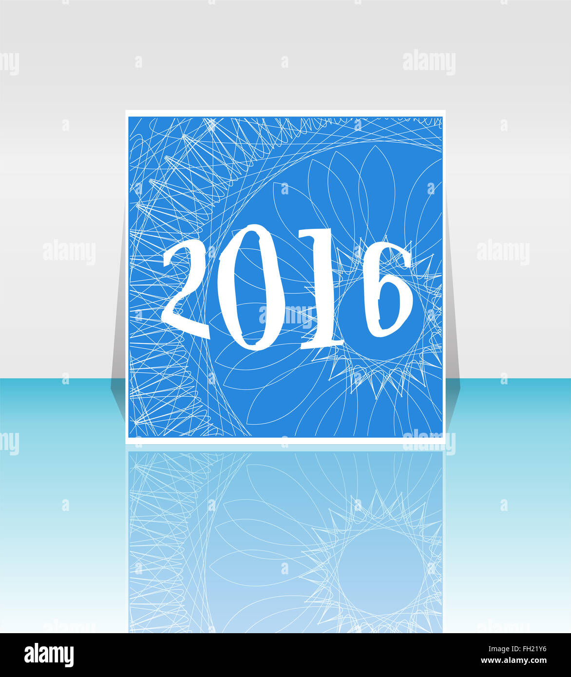 I numeri del poligono del nuovo anno 2016 su elegante festosa sfondo colorato, per il messaggio di saluto, invito scheda, o copertura Foto Stock