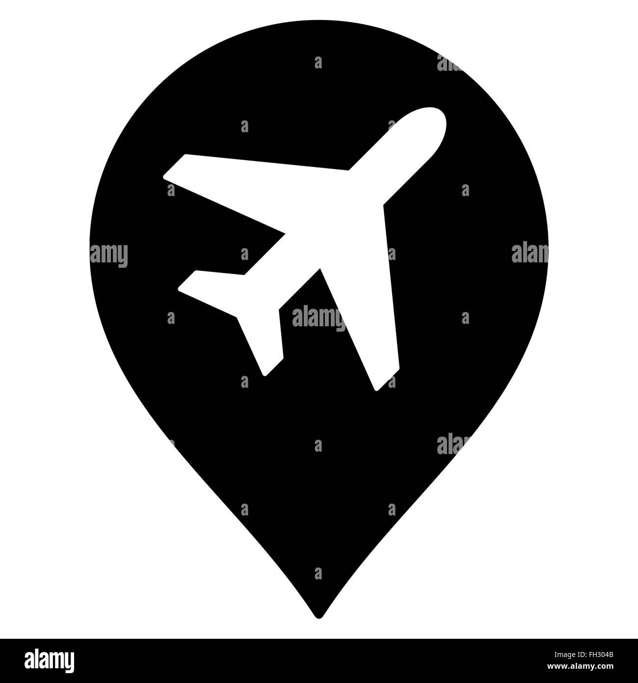 Mappa Aeroporto marcatore icona piatta Foto Stock