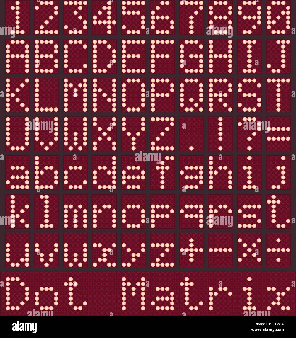 Alfabeto digitale e numeri, gradienti di n. Illustrazione Vettoriale