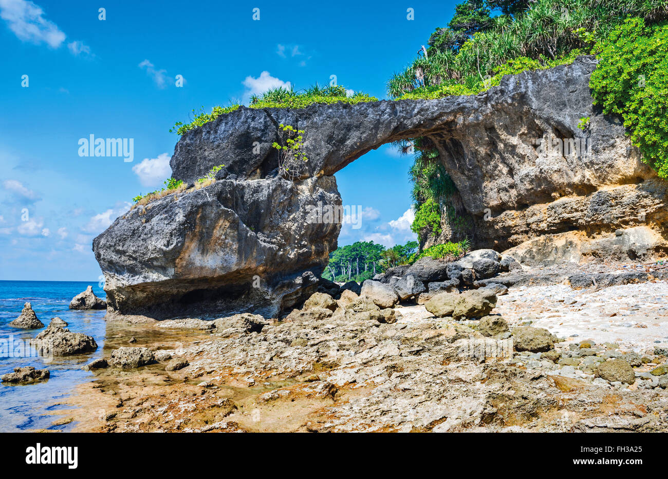 Arco di mare a Neil Island, Andaman, India Foto Stock