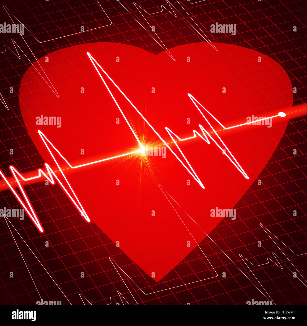 Leggere la frequenza cardiaca cardiogram Foto Stock