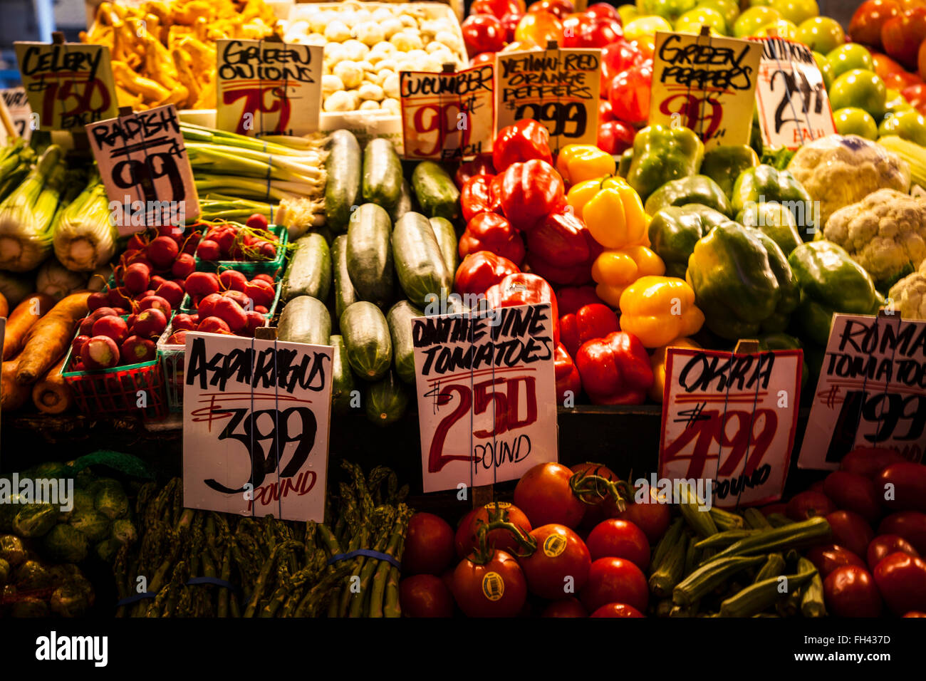 Il Pike Place Market, Seattle, nello stato di Washington Foto Stock